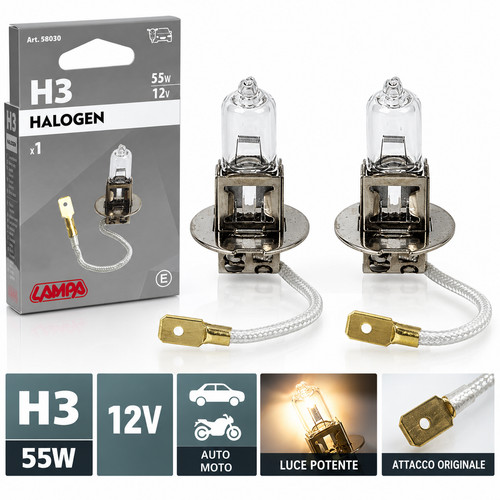 Lampadina 12v 55w pk22s - 2x,